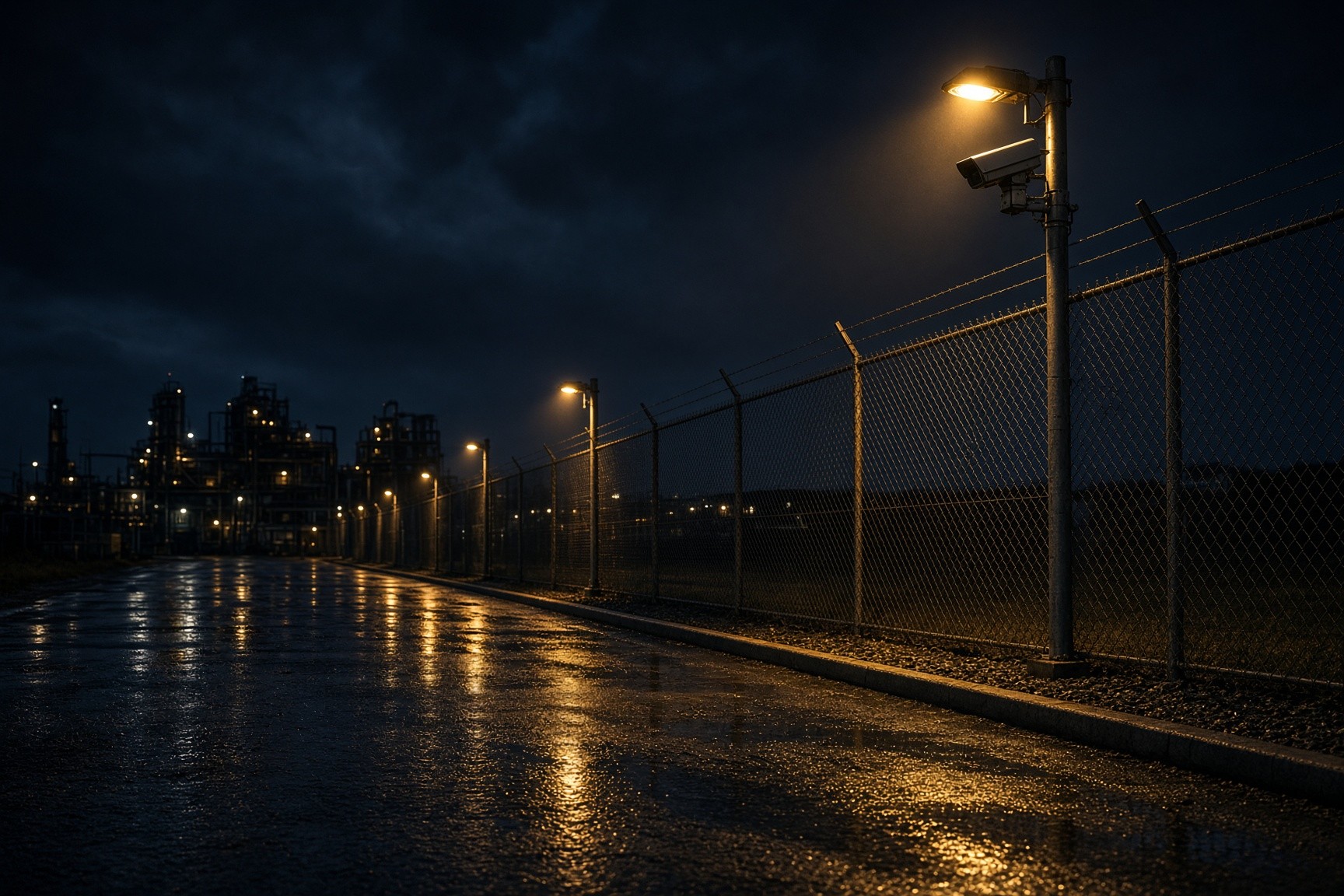 Perímetro industrial con cámaras de noche
