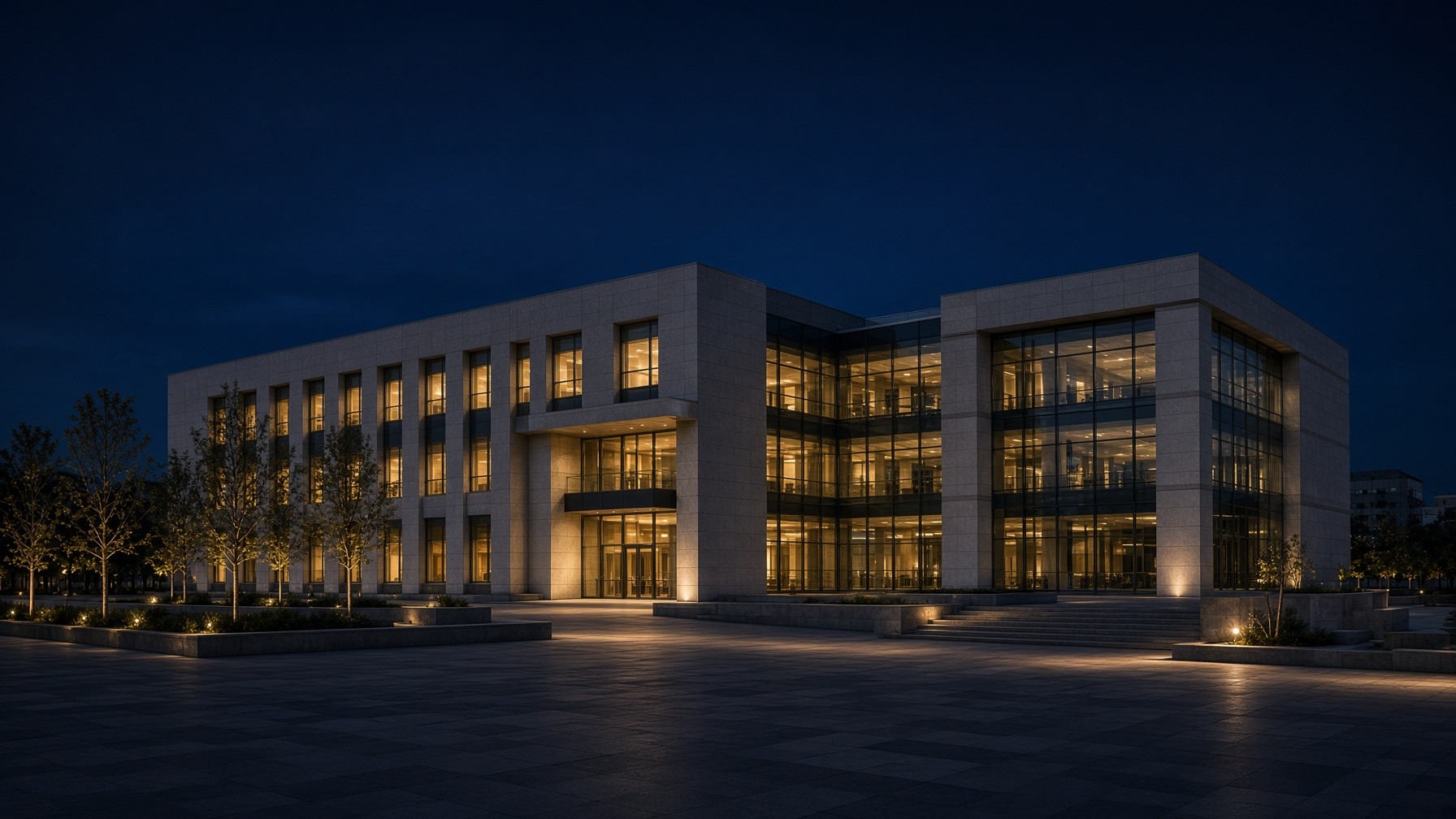 Edificio de gobierno de noche